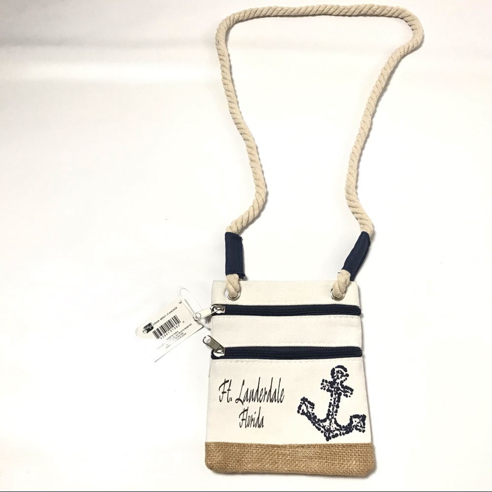 Aqualux Canvas Hip Bag Boho Chic Crossbody Ivory